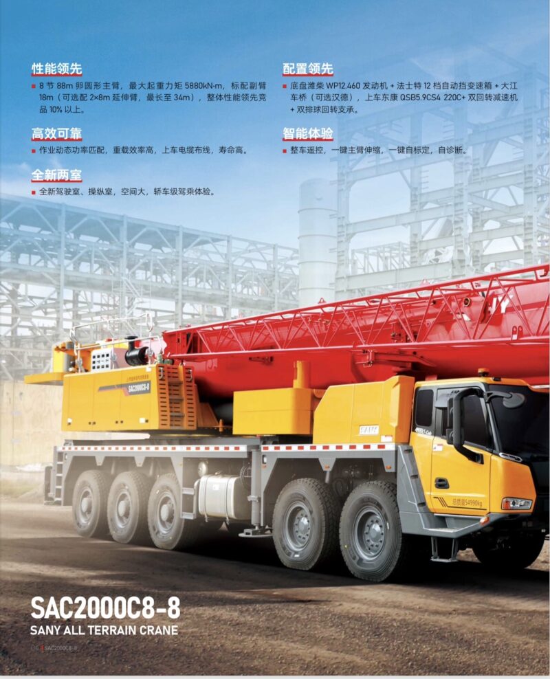 New SAC2000C8-8 (2025 Model) All Terrain Crane